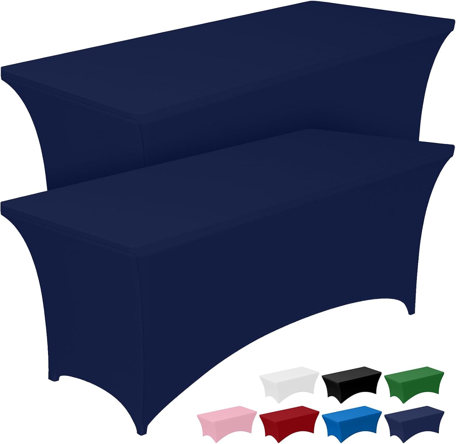 Pureegg Spandex Tablecloth 6ft - 2 Pack, Fitted and Tight Cloth for Rectangle Table