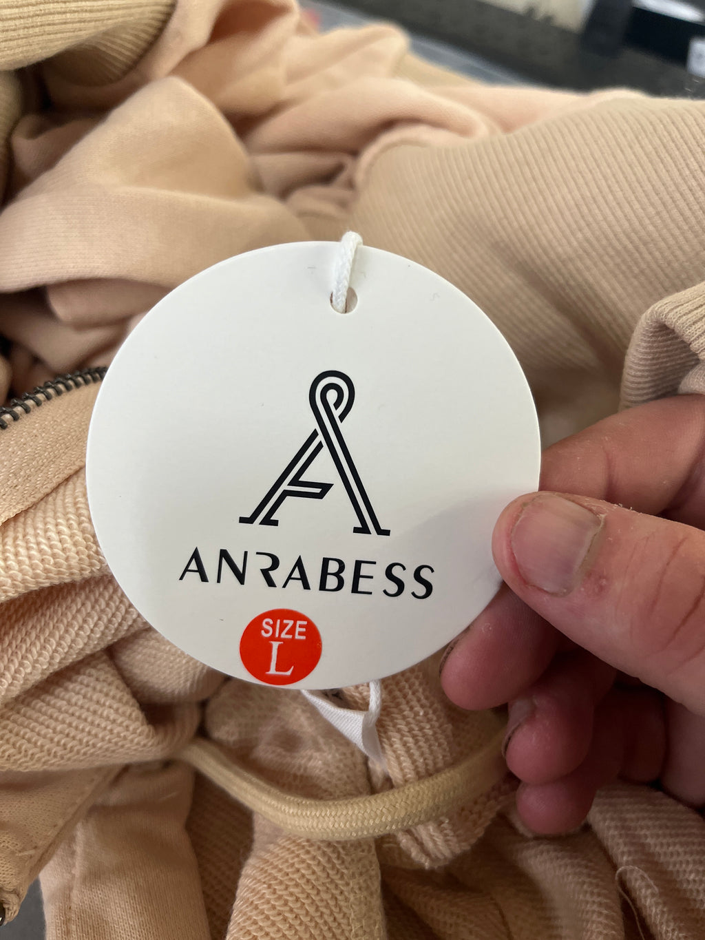 Anrabess beige women’s one piece jumpsuit