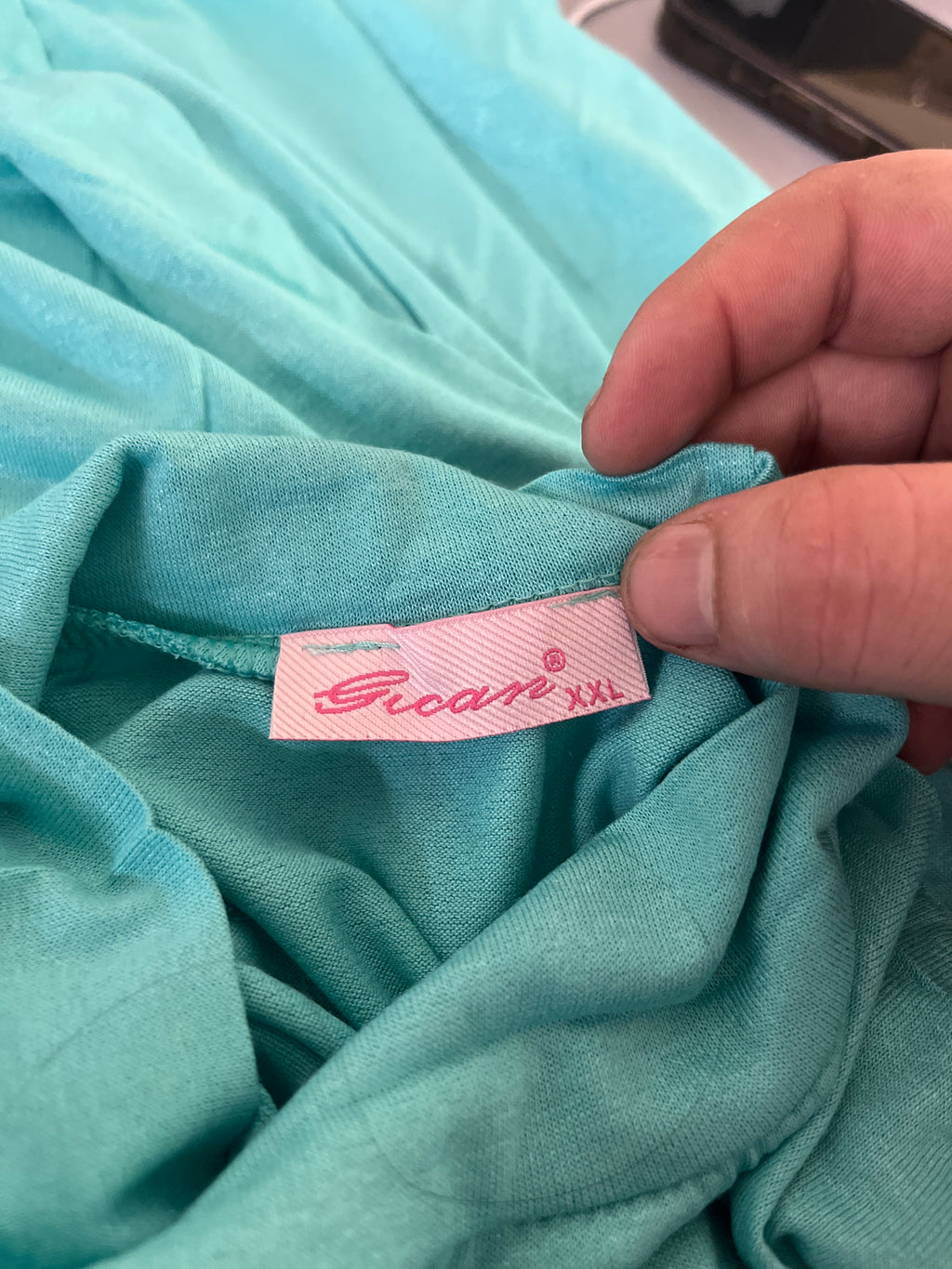 Women’s long sleeve turtleneck mint green shirt