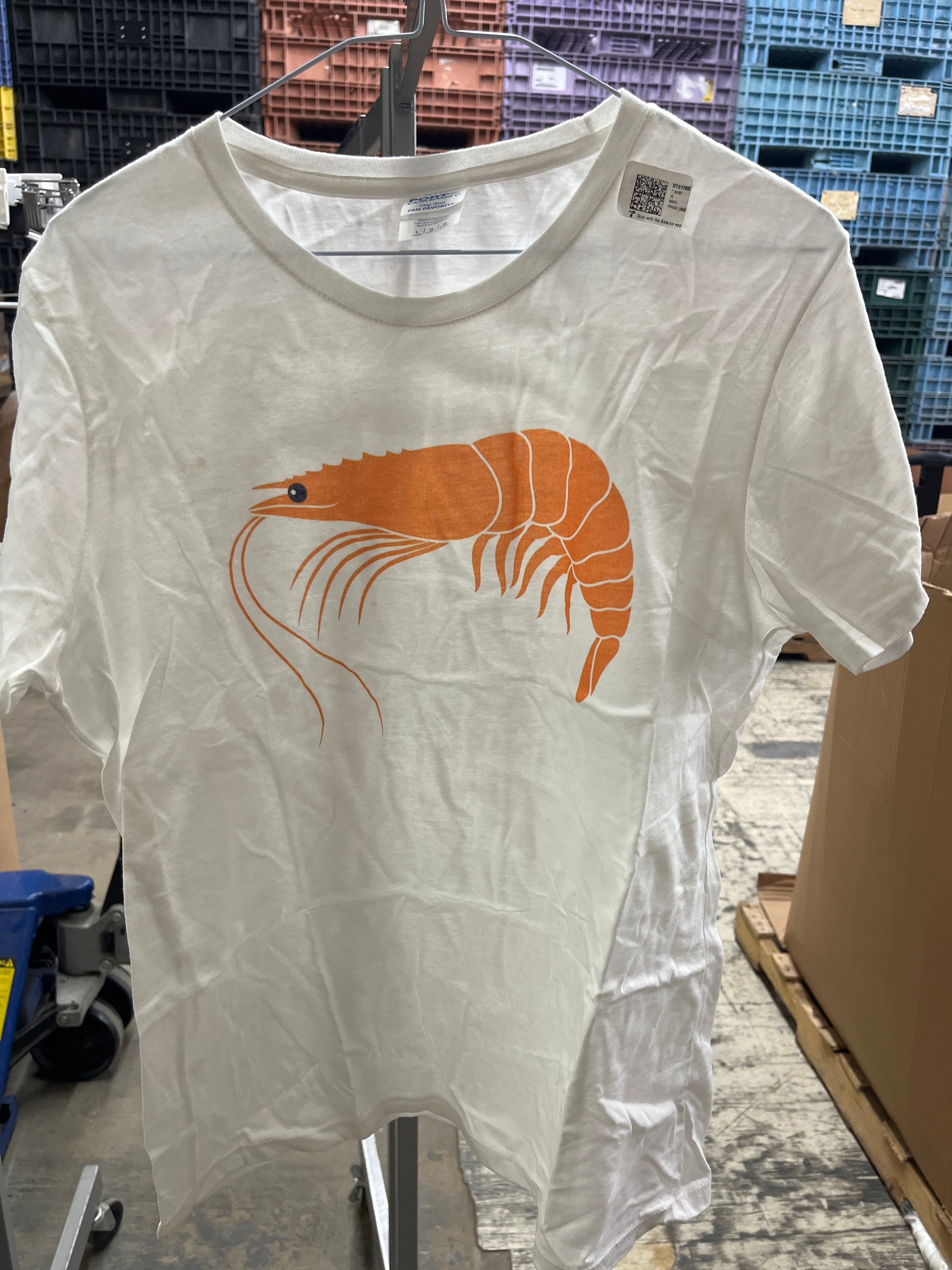 L women’s shrimp tshirt