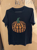 Women’s pumpkin made out of dog footprints tshirt (XL)