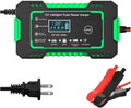 Mandark Car Battery Charger, 12V 6A Smart Fully Automotive Battery Trickle Charger, Portable Vehicle Battery Maintainer Desulfator with Temperature Compensation, Universal for SUV RV Truck (Green)