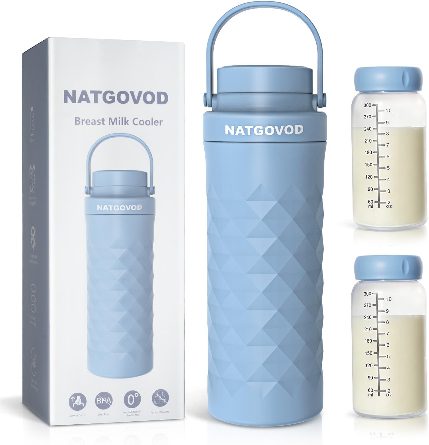 22oz Portable Breast Milk Cooler for Travel,24H Ice-Free cooling