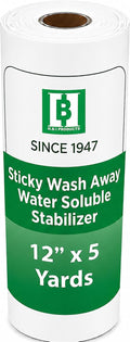 H.B.I. Sticky Wash Away â€“ Water Soluble Stabilizer 12" x 5 YD