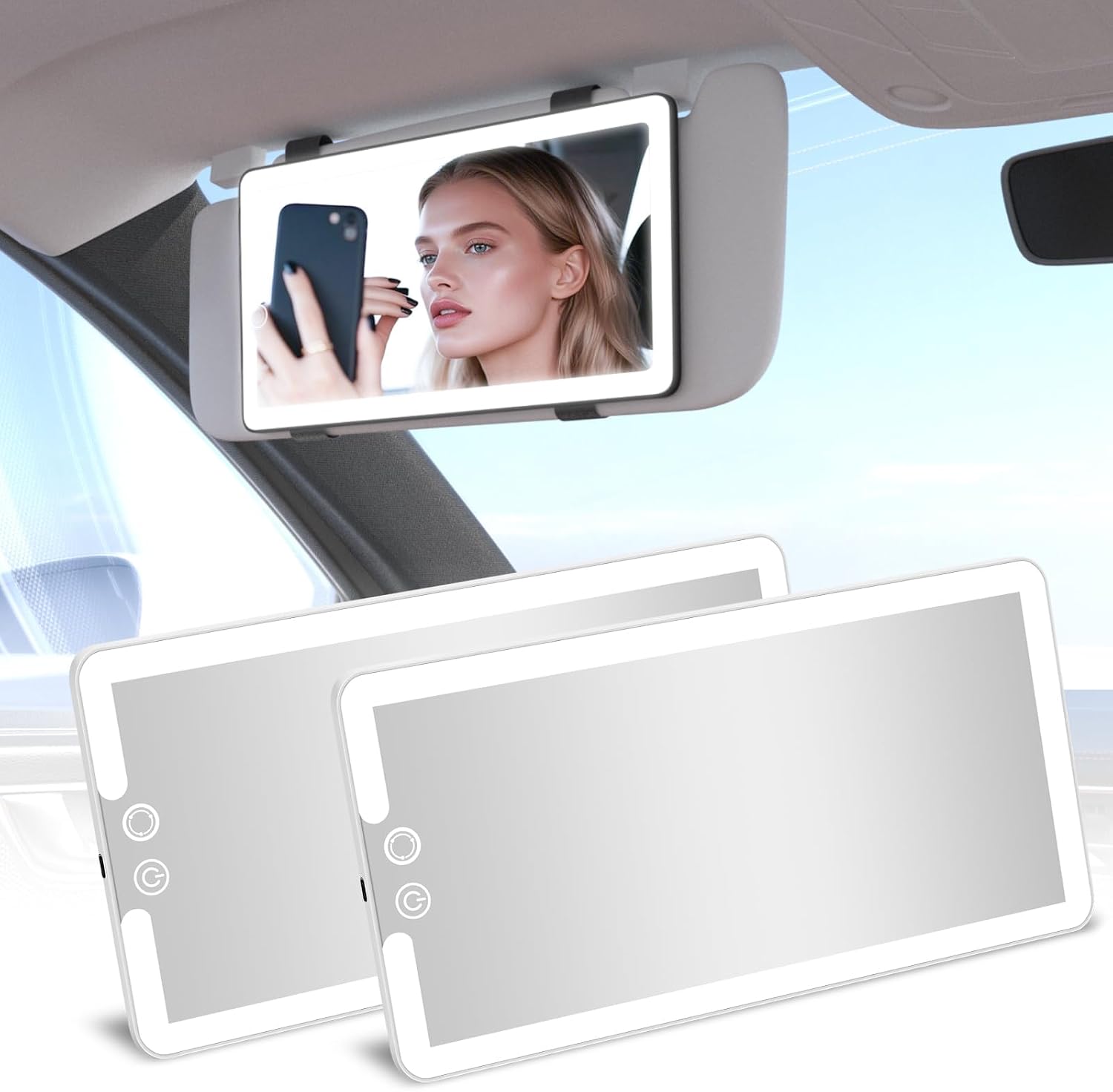 LED Vanity Mirror Car Sun Visors.