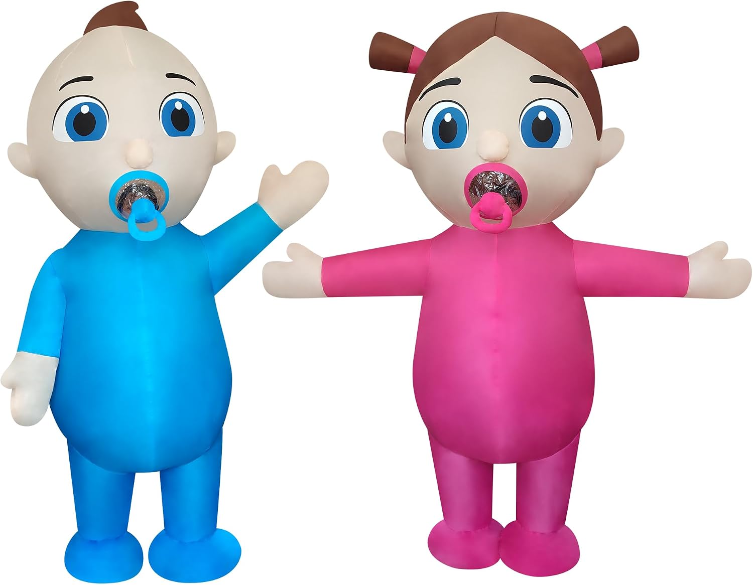 DAHAKII 2 Packs Inflatable Baby Costume Air Blow Up Costume Outfit for Adult/Gender Reveal Party/Halloween (Pacifier-costume)