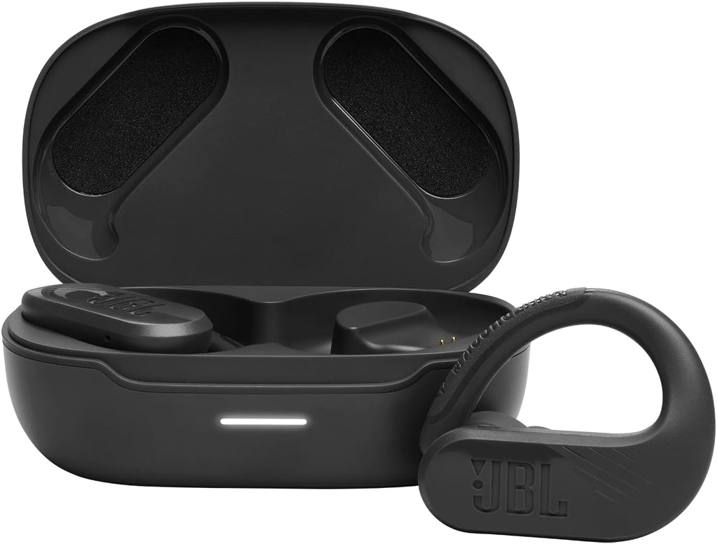 JBL Endurance Peak 3 - Dust and Water Proof (IP68) True Wireless Active Earbuds, JBL Pure Bass Sound, Up to 50 Total Hours of Playback with Speed Charge, Ambient Aware & Talk Thru (Black) open box case scratched a little