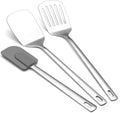 Berglander Stainless Steel Spatulas Set 3pcs, Metal Spatula Solid&Slotted&Flexible Turner, Heavy Duty Sturdy Kitchen Spatula, High Heat Resistant Cooking Utensils for Nonstick Cookware