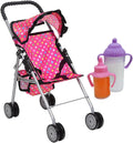 My First Baby Doll Umbrella Stroller With Basket.