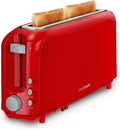 SEEDEEM 2 Slice Slim Toaster, Single 10" Long Slot Toaster Fits Bagels & Artisan Bread, 6 Shade Settings, Cancel/Reheat/Defrost, Removable Crumb Tray, Auto Shut-Off, Red