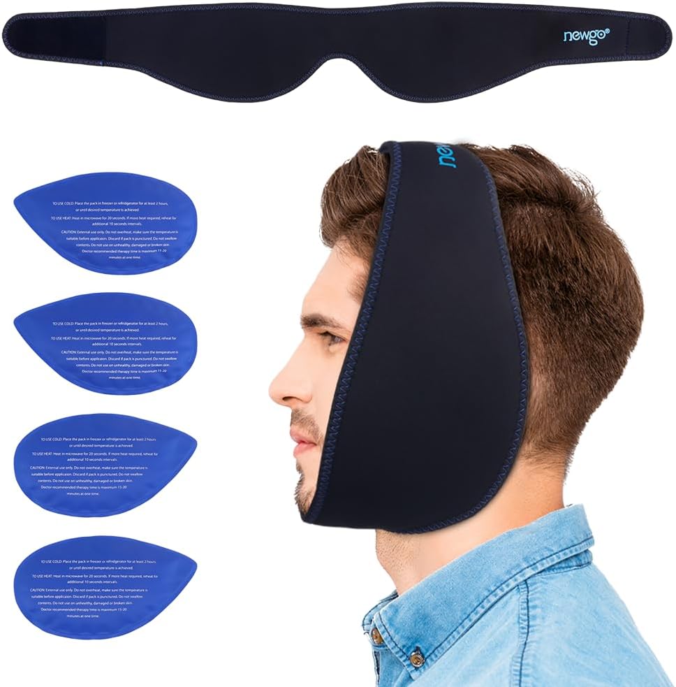 NEWGO Wisdom Teeth Ice Pack Head Wrap for Face Oral Surgery