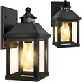 2Pack Solar Porch Lights Outdoor, Solar Sconce Lights Outdoor with Motion Sensor, Waterproof Wall Light with Clear Panel for Garage, Porch, Yard, Front Door,5.8 * 5.8 * 11.8in