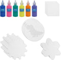 Wings Giant Spin Art Machine Refill Pack - 5 Spin Cards (Small, Large, Flower, Gear, Dinosaur) & 6 Bottles of Colored Paint