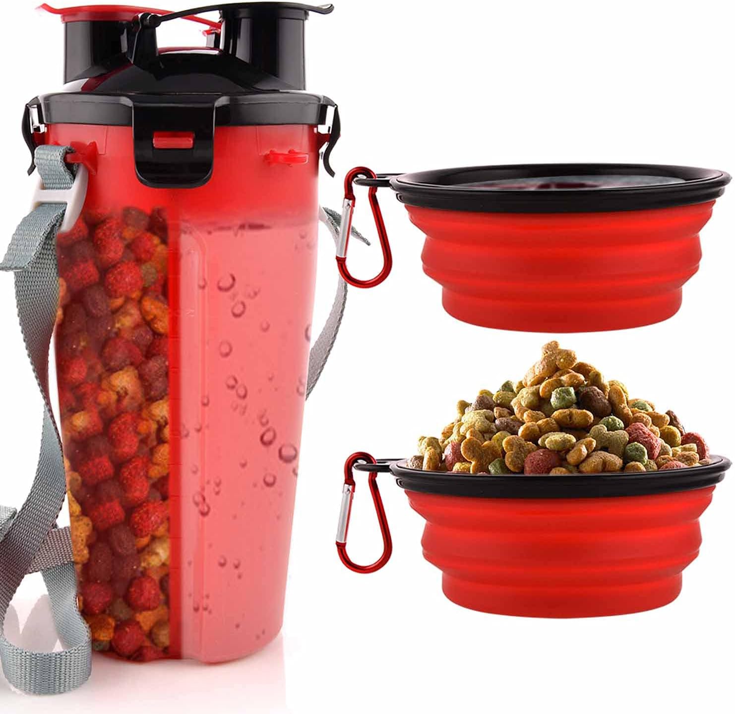 Dog Travel Water Bottle and 2 Collapsible Bowls