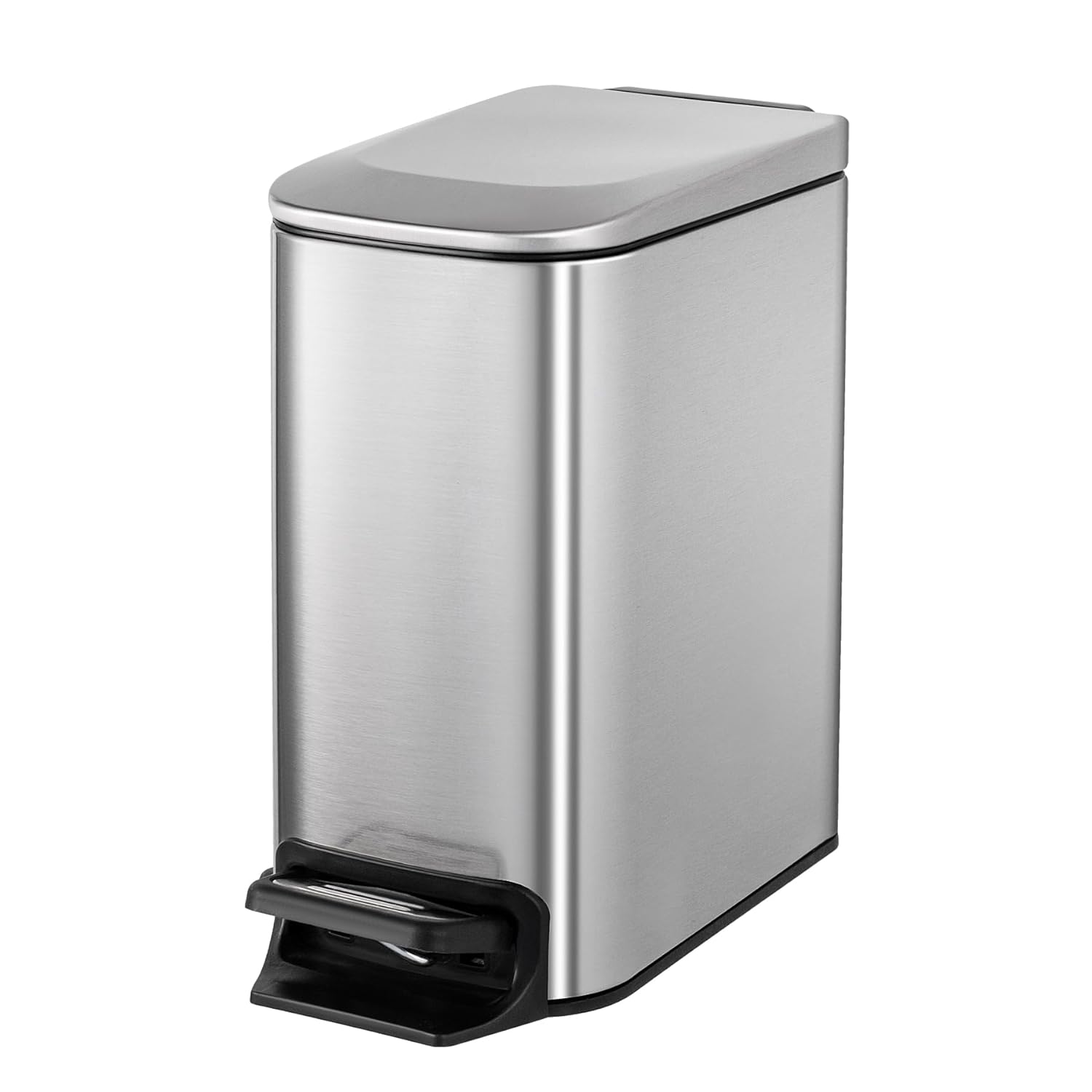 Bathroom Trash Can, Step Pedal, 1.6 Gallon