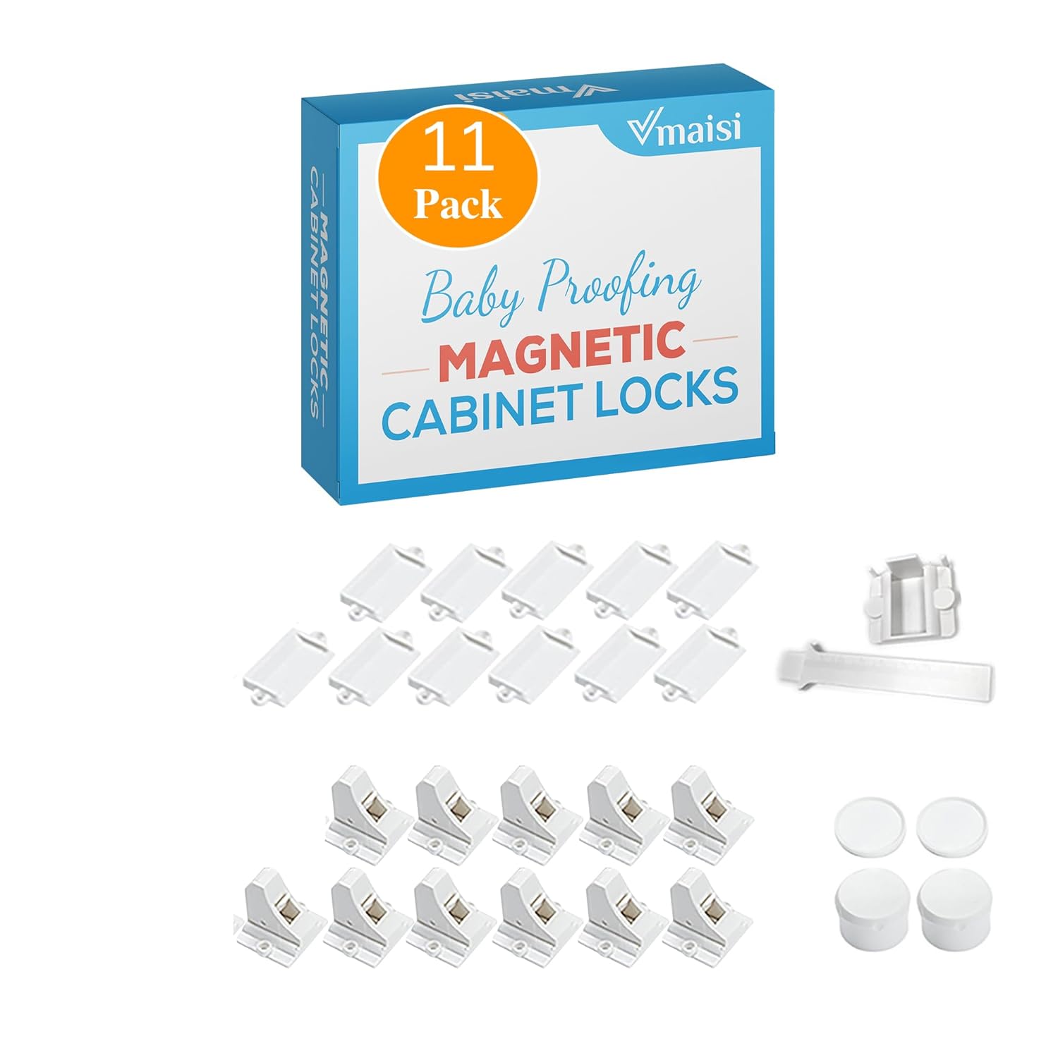 ChildProof Magnetic Cabinet Locks (11 Locks and 2 Keys)