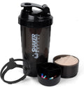 16oz Shaker Bottle with Pill Organizer and Powder Storage