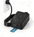 10 Ft Power Strip Flat Plug, Extension Cord Surge Protector with 8 Outlets and 4 USB Ports (2 USB C), Ultra Thin Flat Wall Plug, 1080J Surge Protection, Mountable Charging Station for Dorm, Office
