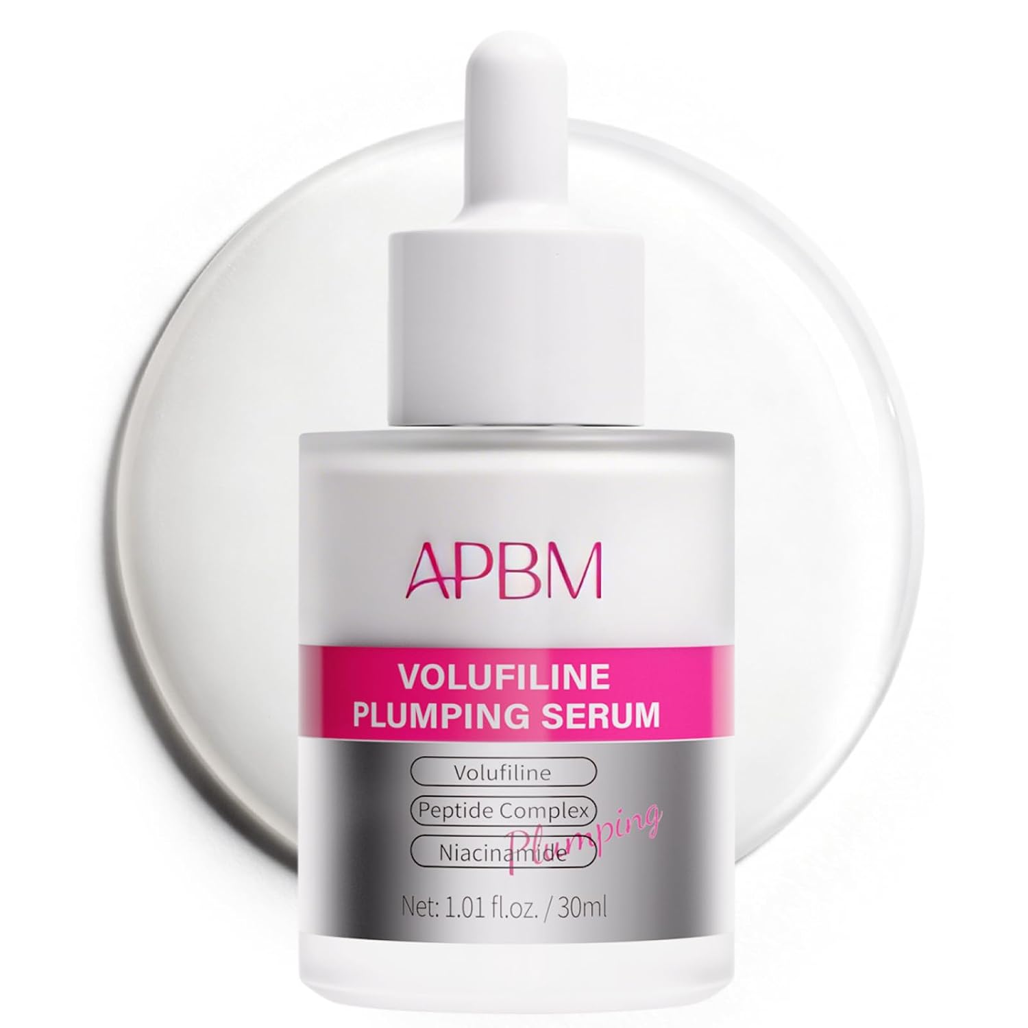 APBM Volufiline Plumping Serum for Face | 5% Volufiline + 3% Niacinamide + 1% Multi-Peptide | Visible Volume for Under-Eye & Smile Lines | For Fuller, Radiant-Looking Skin, Boost Collagen | 1.01 fl oz