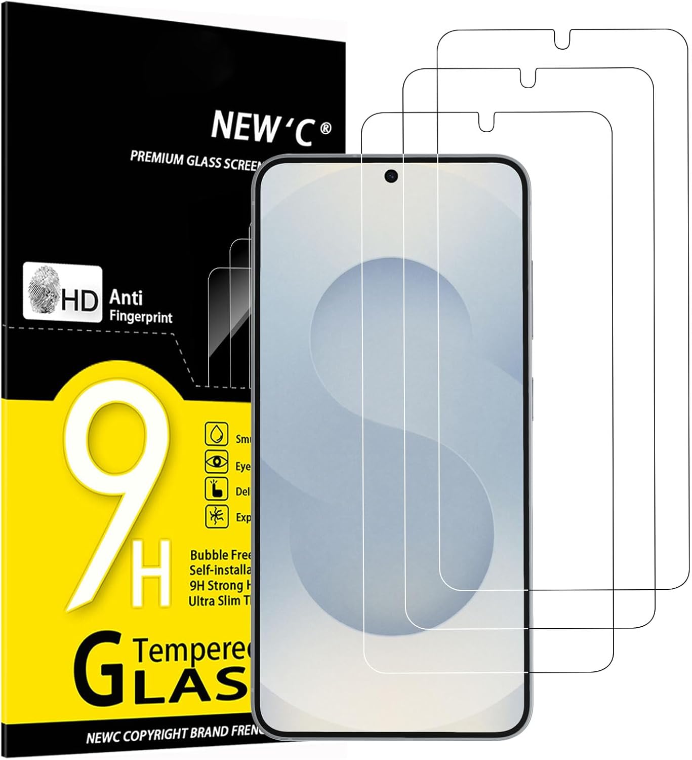 NEW'C 3 Pack Designed for Samsung Galaxy S25 Screen Protector