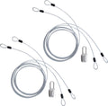 S SYDIEN Cable Lock Double Loops 6.6Ft Long Silver Security Cables with Lock