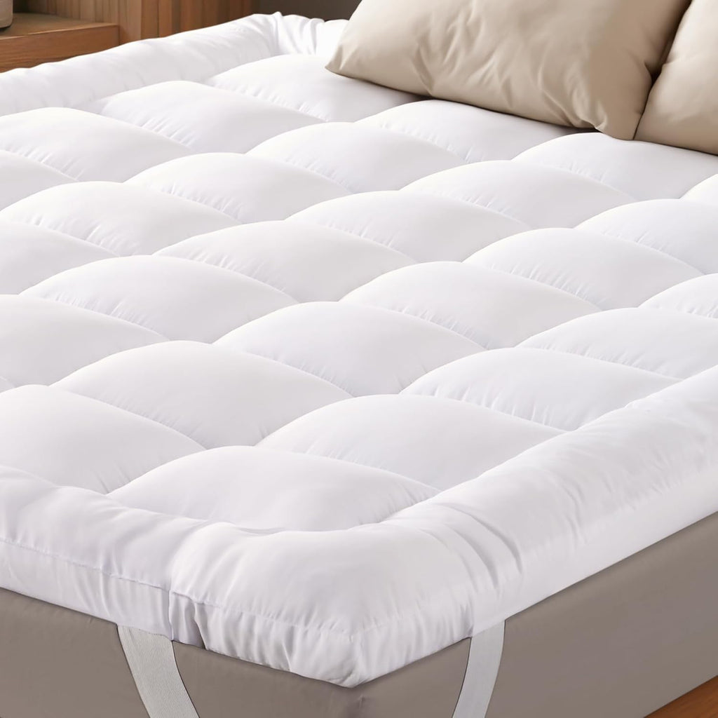 Ultra Soft Full Size Mattress Topper - Cloud-Like Mattress Pad for Full Back Support - Breathable Cooling Material for Hot Sleepers, White