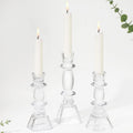 Glass Candlestick Holders set of 3