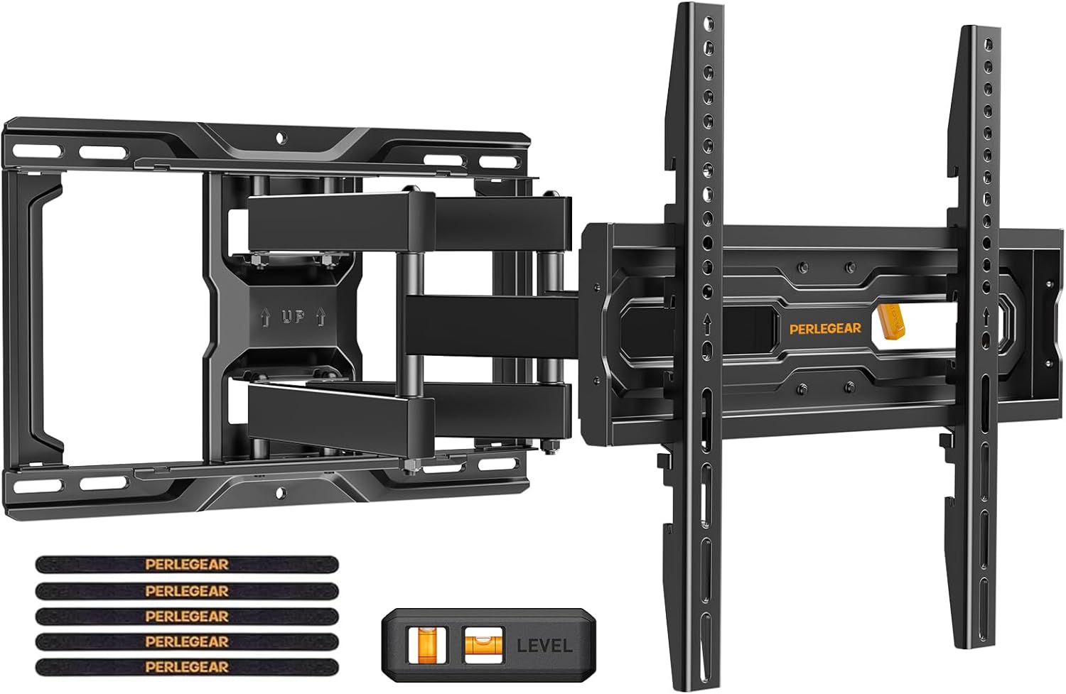 Perlegear Full Motion TV Wall Mount for 26-74 inch TVs, Height Adjustable TV Mount