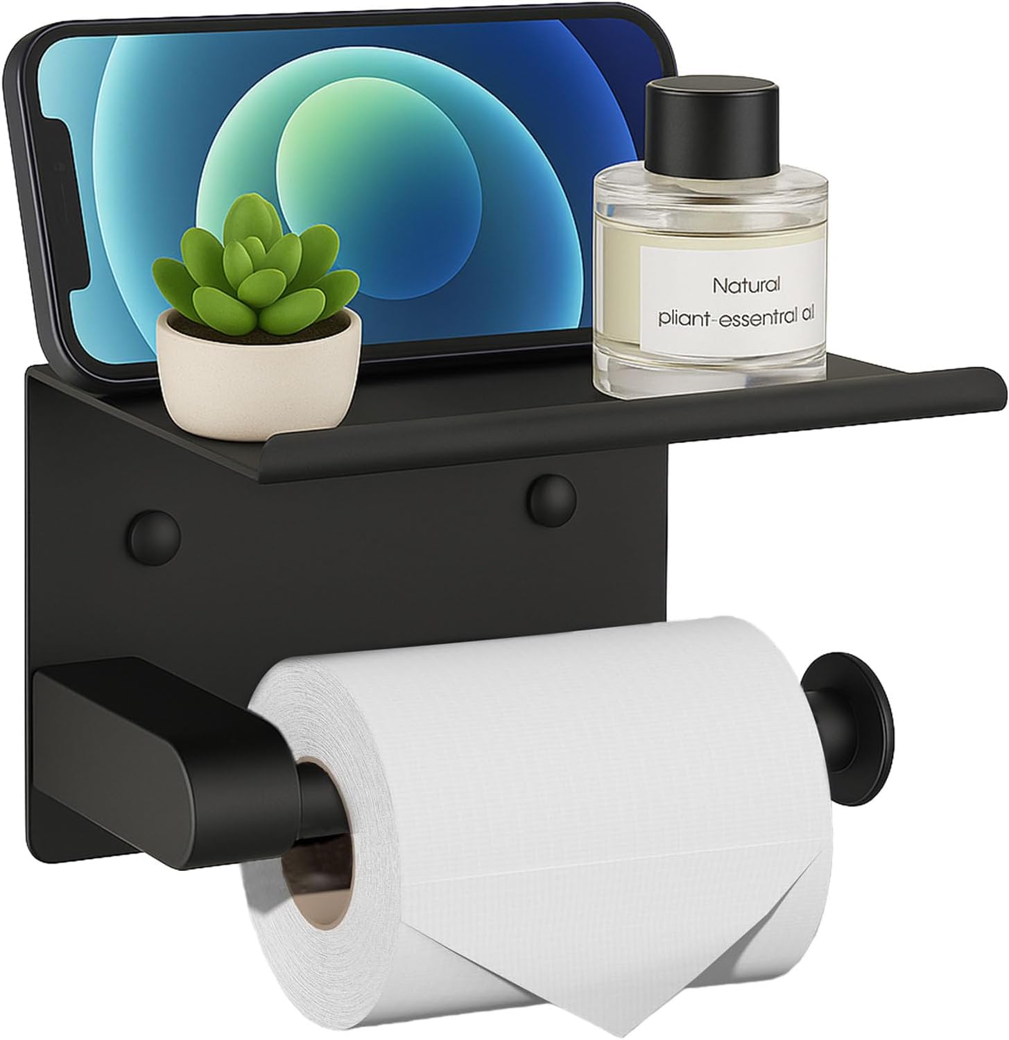 Toilet Paper Holder with Shelf