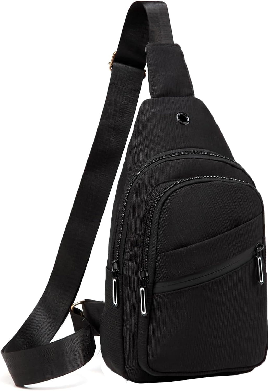 AOSTIHOT Crossbody Small Sling Backpack Sling Bag for Women, Chest Bag Daypack Crossbody for Travel Sport Running Hiking Black White