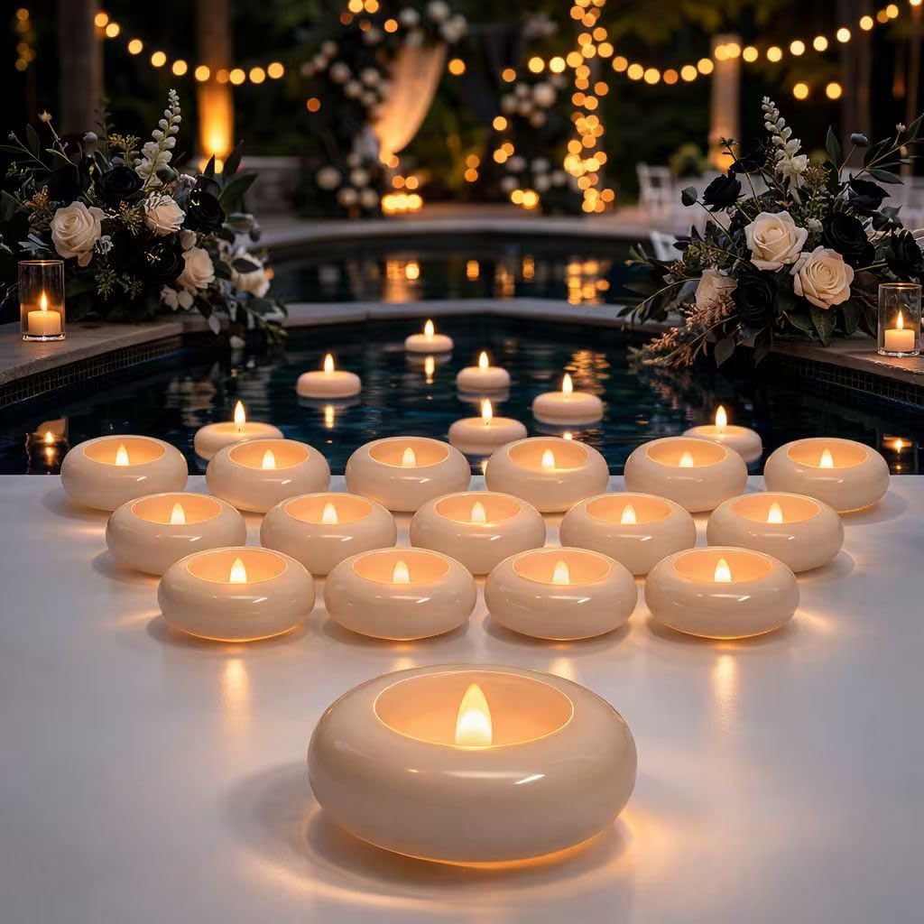 Aignis 24pcs Flameless Floating Candles Waterproof
