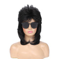 Adequate Mullet Wigs for Women, Joe Dirt,Emo Wig,80s 90s Costumes Fancy Party Accessory Cosplay Wig, Halloween Man x (Black)
