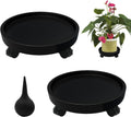RUENXG 2-Pack 13" Heavy Duty Plant Caddy with Lockable Wheels