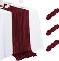 3 Pack Burgundy Table Runner 17x108 Inch