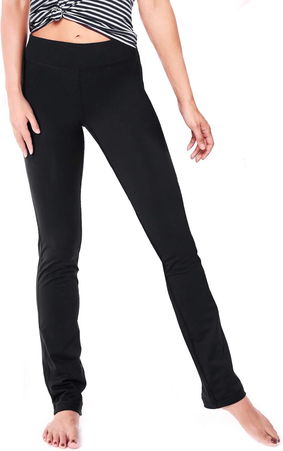 Yogipace Women's Straight Leg Yoga Pants, Slim Fit Stretch Pants for Everyday, Travel & Casual Wear,31",Black,Size M