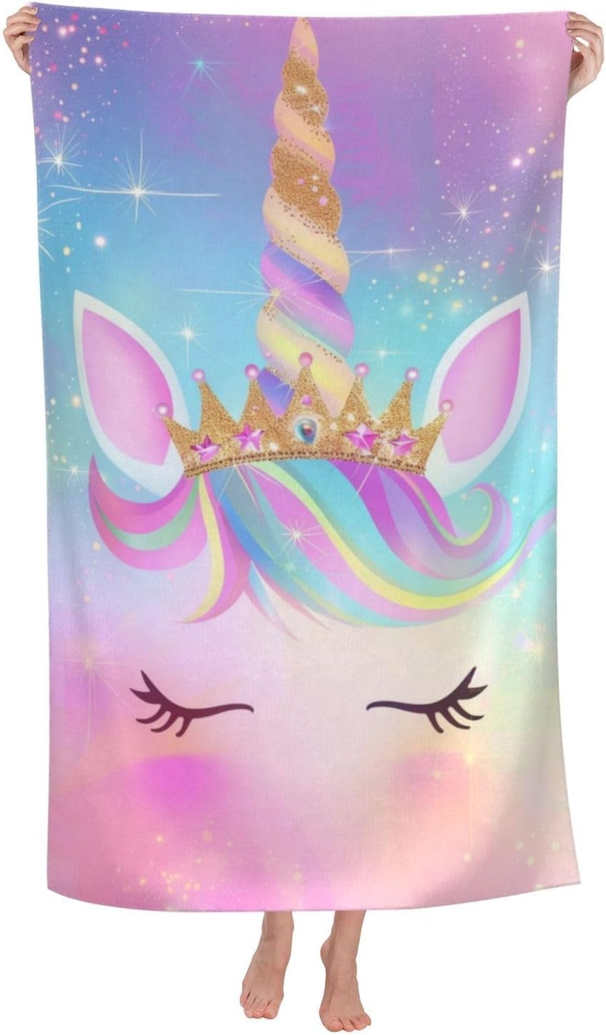 Rainbow Unicorn Beach Towel