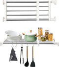 Tension Shelf Expandable Clothes Closet Organizer Rack Adjustable DIY Wardrobe Dividers Separator Ivory, 15.75-23.62 Inches