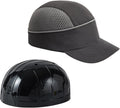 MOHEEN Unisex Safety Bump Cap, Baseball Hard Hat with Reflective Stripes Lightweight and Breathable Head Protection Cap Short Brim Black 18101