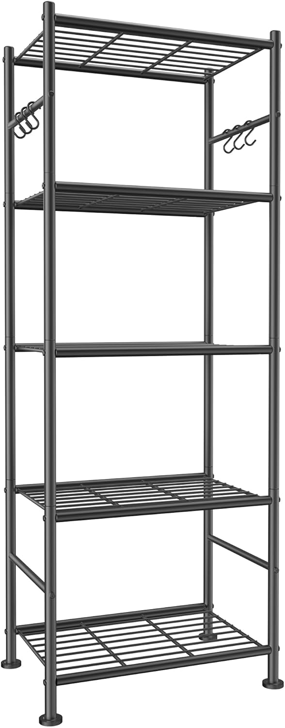5-Tier Large Capacity Shelf Organizer With Hooks