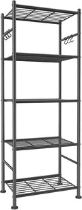 5-Tier Large Capacity Shelf Organizer With Hooks.