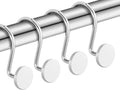 Set Of 12 Chrome Shower Curtain Hooks.