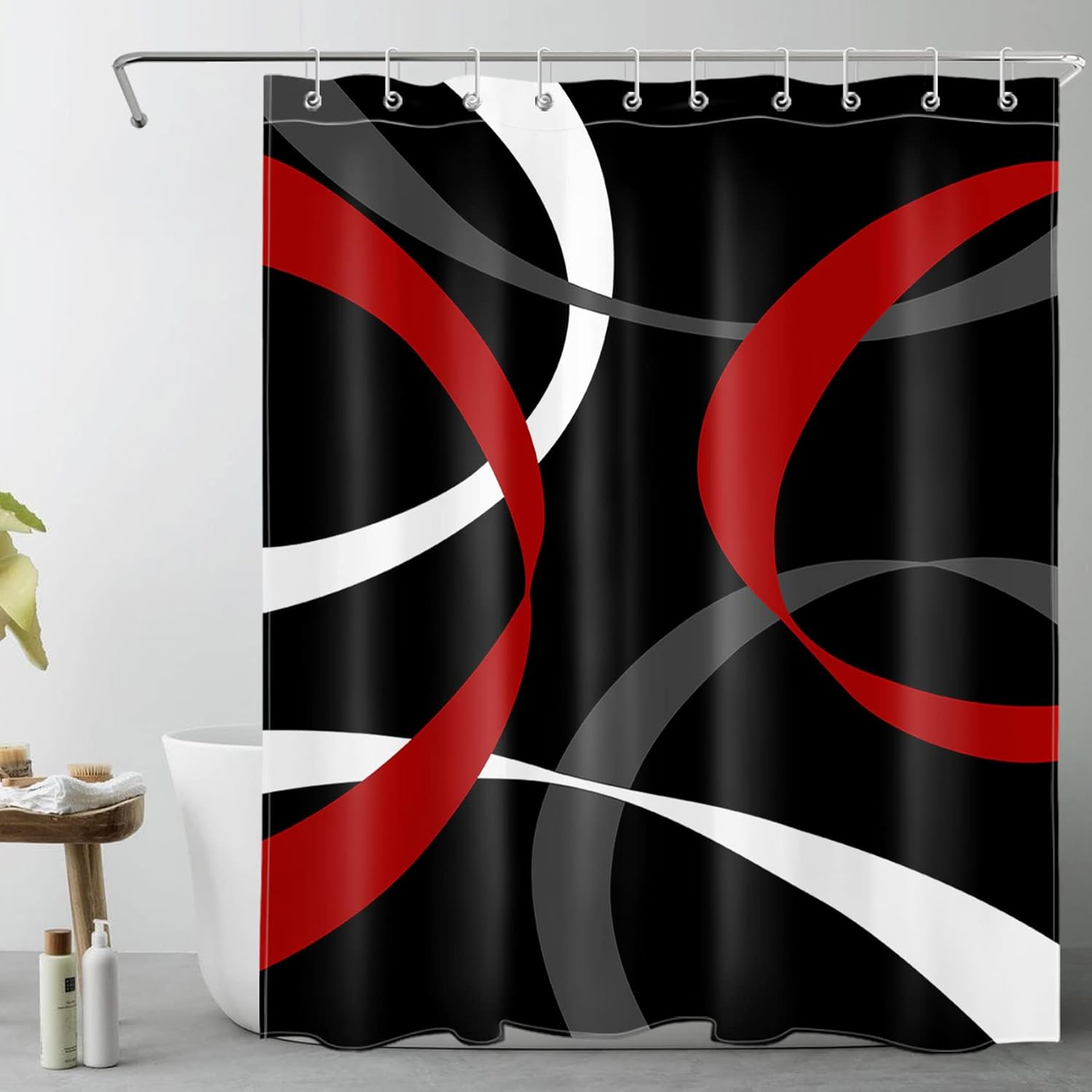 LB Abstract Geometric Shower Curtain for Bathroom
