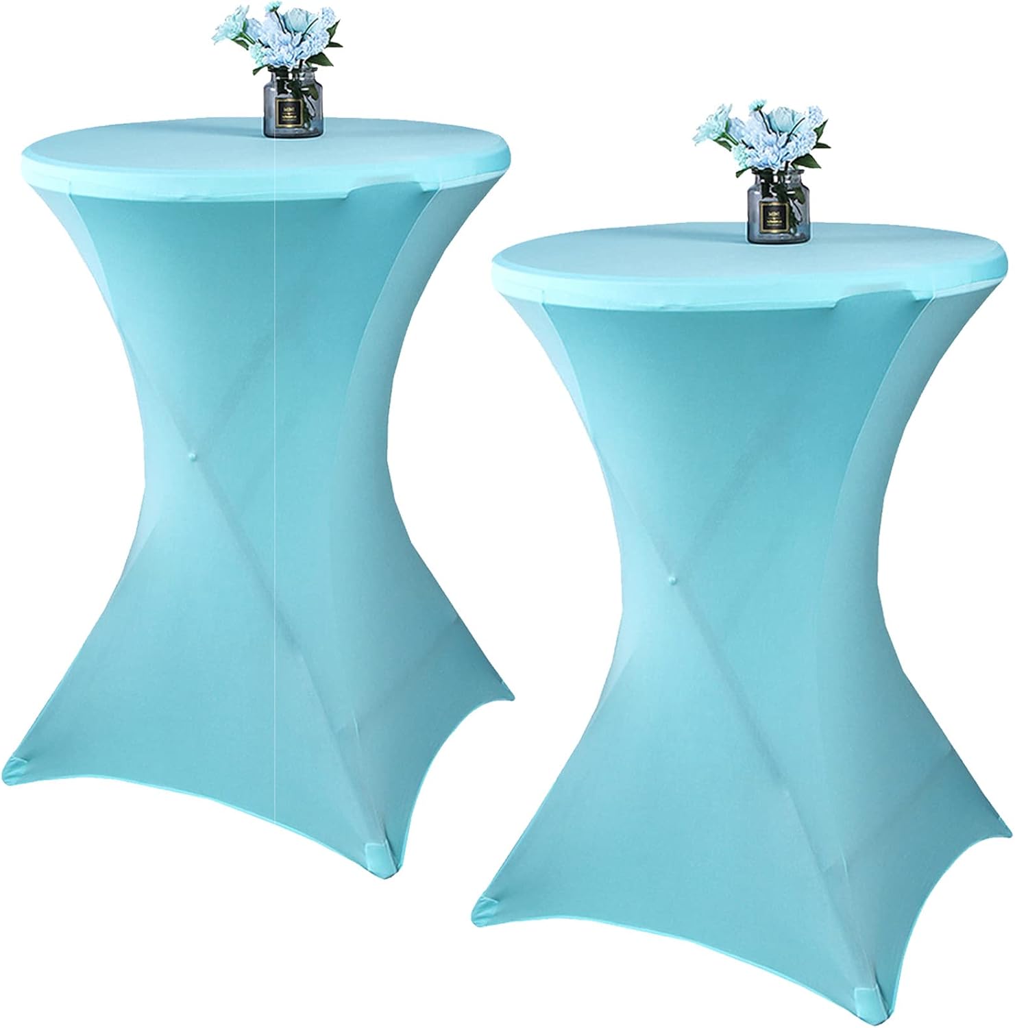 Round Spandex Cocktail Tablecloth 24x43 inch (2 pack)