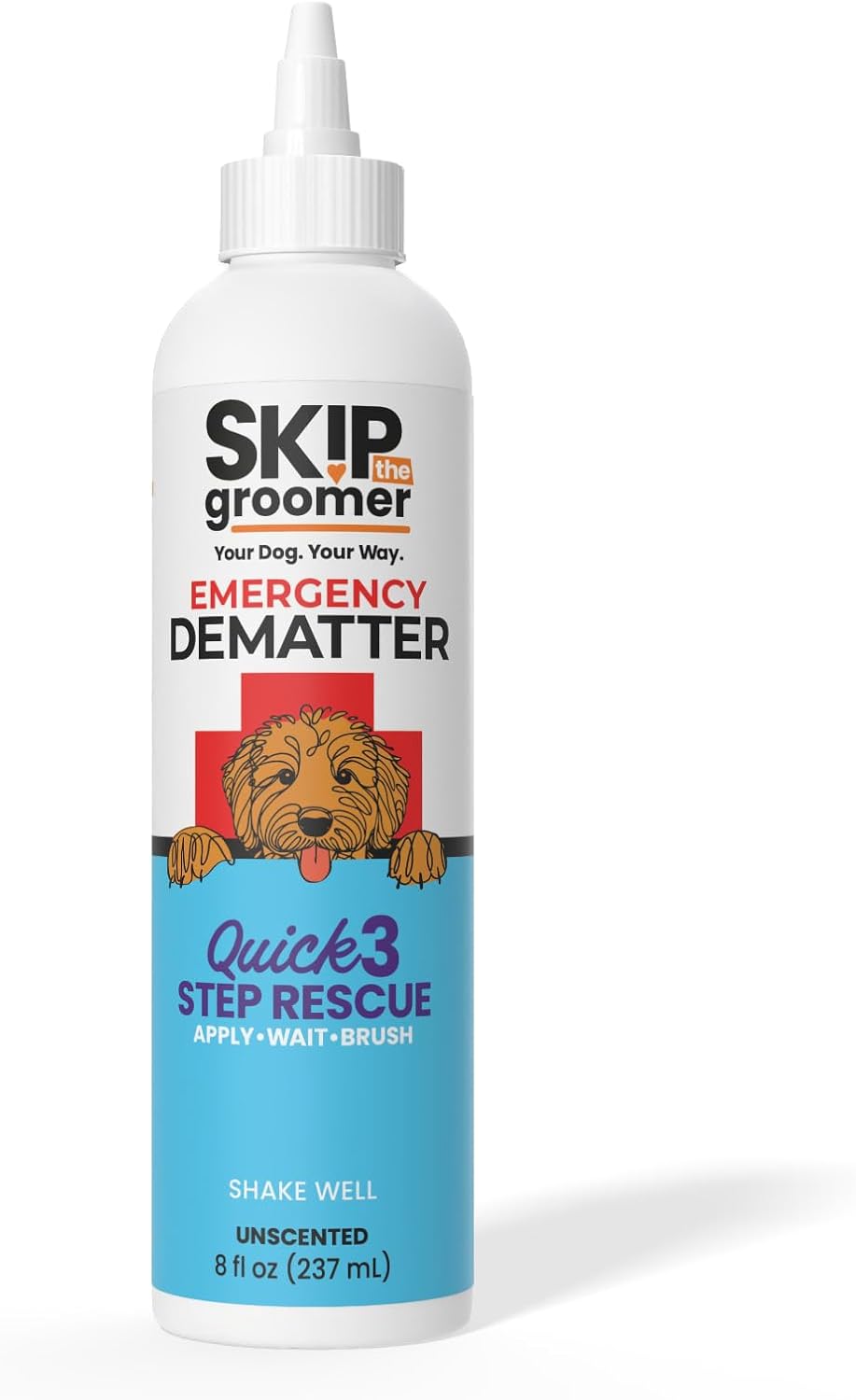 Emergency Dematter Cream for Dogs Dematting Cream for Goldendoodles, Poodles & Doodles, Helps Remove Tight Mats & Tangles, Apply Wait Brush Technique, At-Home Grooming 8 oz