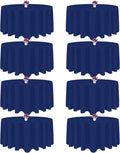 CKIKU 8 Packs Round Tablecloth 90 Inch Navy Blue Tablecloth for Circle Tables. (One pack opened)