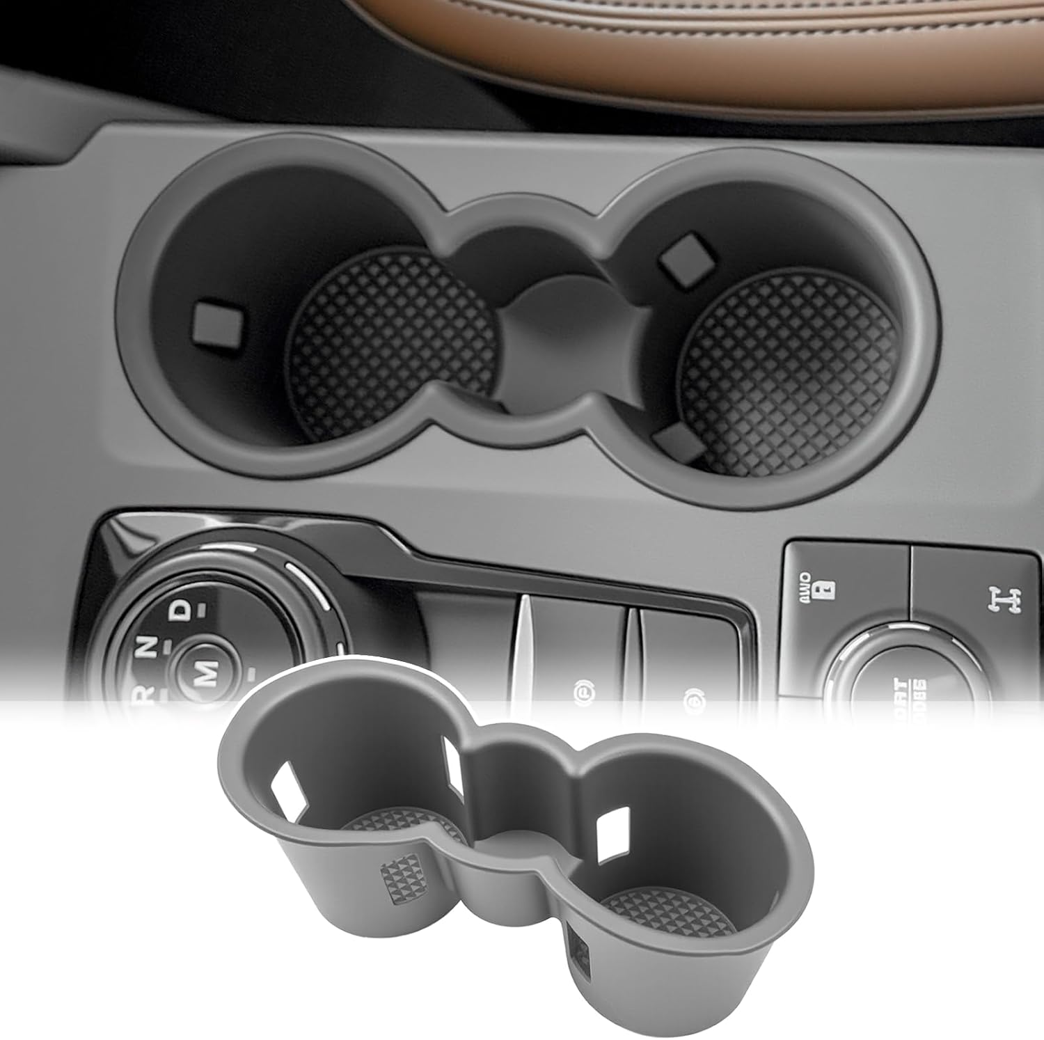 JTYZSM Cup Holder for 2020-2025 Ford Escape & 2021-2025 Bronco Sport(Not for Bronco) Center Console Cup Holder Insert Cupholder Organizer Coaster Liner for Bronco Sport/Escape Interior Accessories