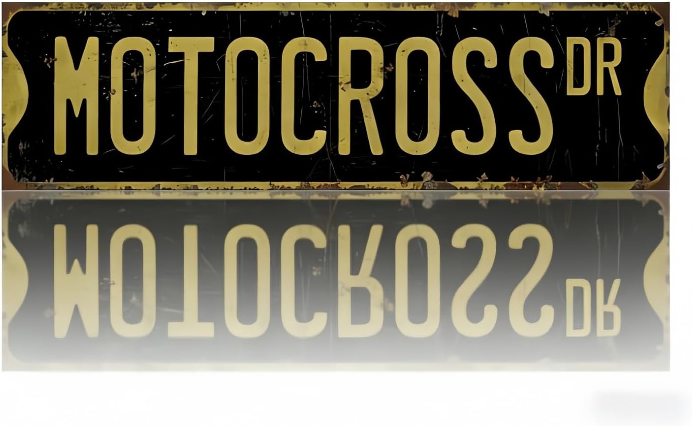 Motorcycle Wall Decor Metal Sign - 16x4Inch Aluminum, Ideal for Motocross Accessories & Home