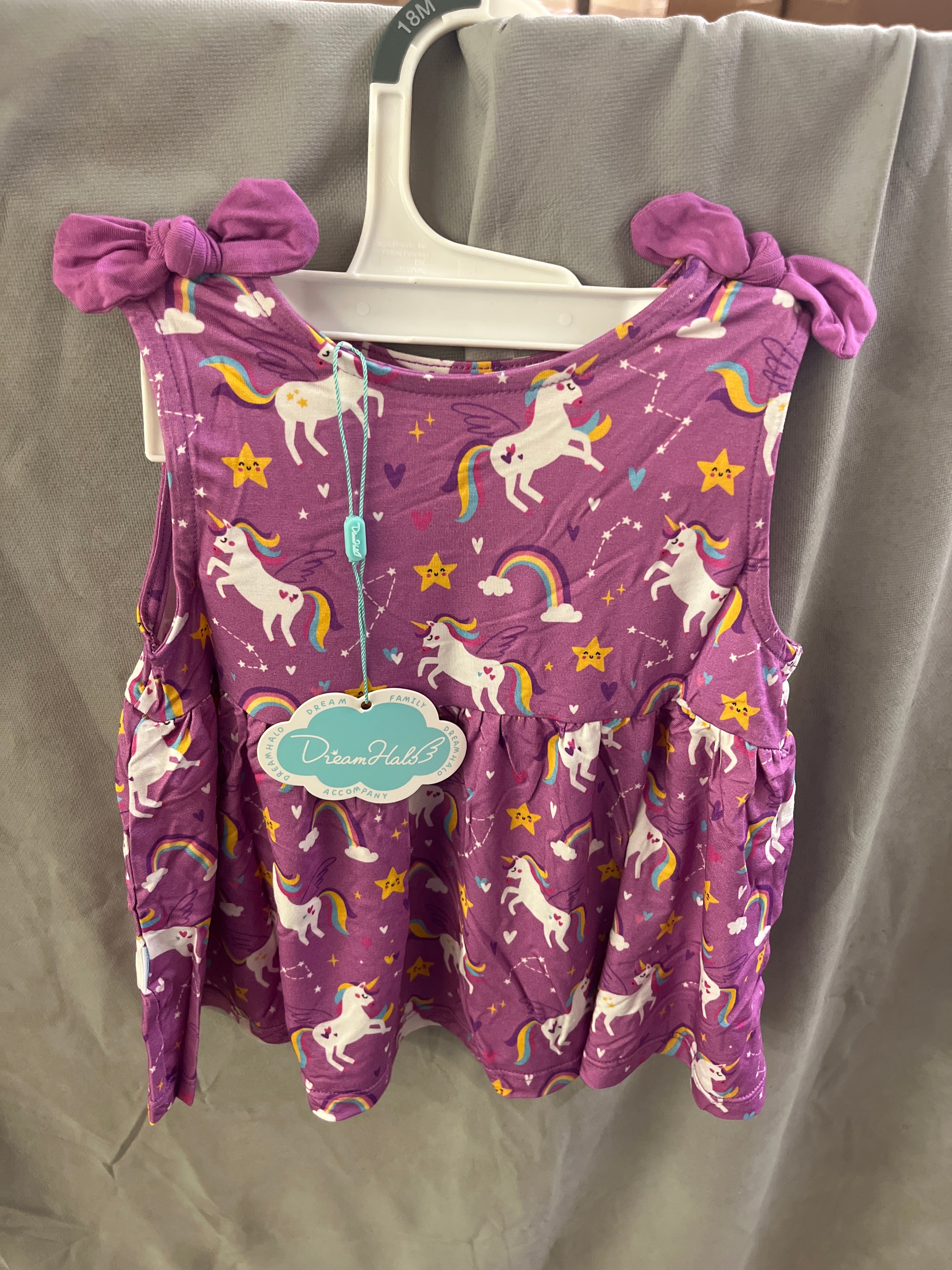 Dreamhalo purple unicorn kids clothing set