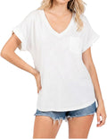 Womens Summer V Neck Short Sleeve T Shirts (XXL)