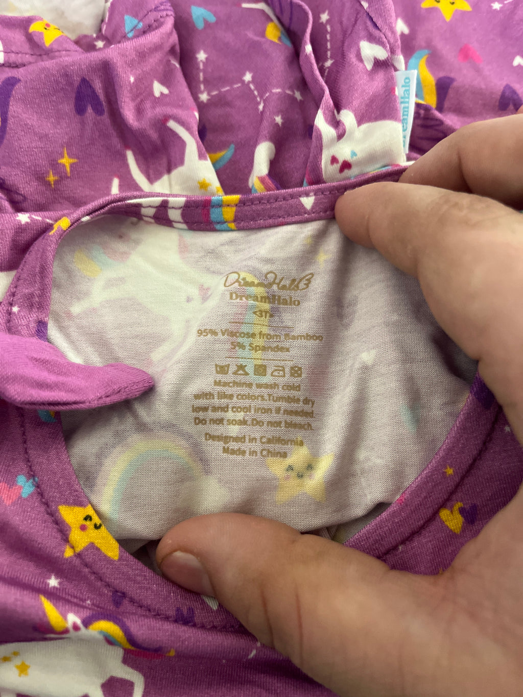Dreamhalo purple unicorn kids clothing set